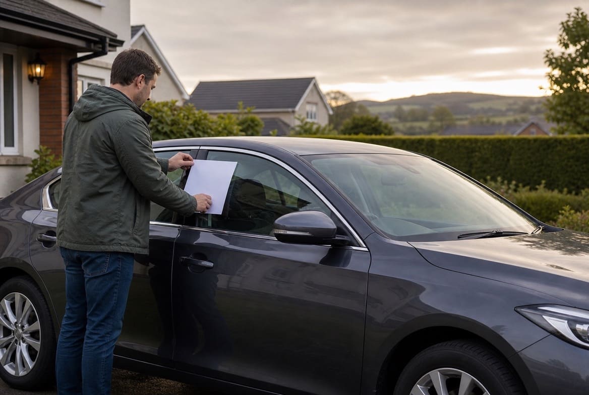 Editorial illustration for selling your car in Ireland