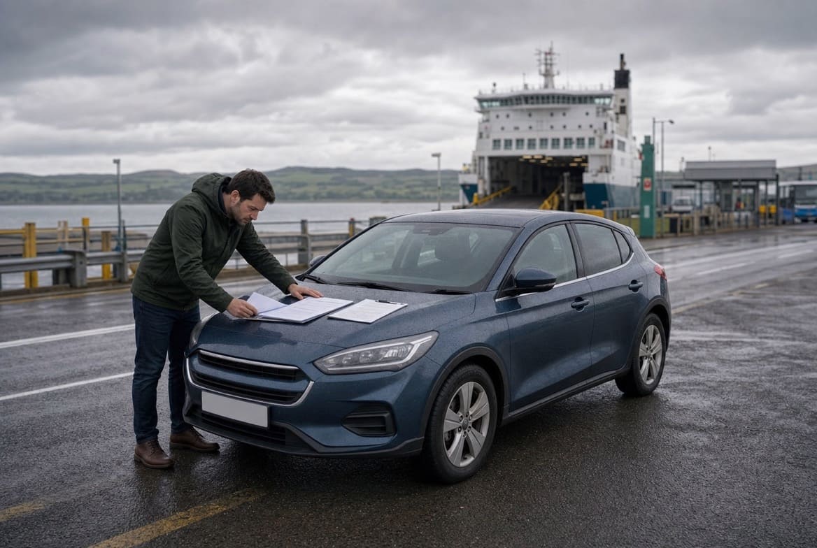 Editorial illustration for importing a car to Ireland